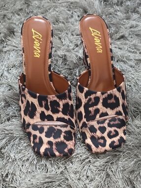 Liliana Leopard Print Slide Mules in Brown and Black